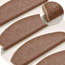 Berkfield Stair Mats 30 pcs 65x24x4 cm Brown Half Round Large