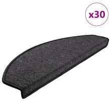 Berkfield Stair Mats 30 pcs 65x24x4 cm Anthracite Half Round Large