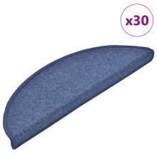 Berkfield Stair Mats 30 pcs 56x17x3 cm Blue Half Round