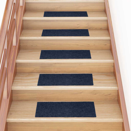 Berkfield Stair Mats Self-adhesive 30 pcs 60x25 cm Navy Rectangular