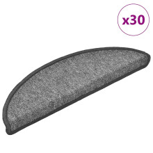 Berkfield Stair Mats 30 pcs 56x17x3 cm Dark Grey Half Round