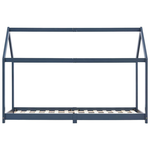 Berkfield Kids Bed Frame Grey Solid Pine Wood 90x200 cm 2