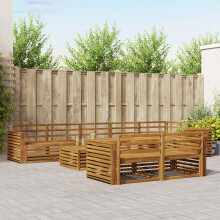 Berkfield Outdoor Sofa Set 9 pcs Natural Solid Acacia Wood