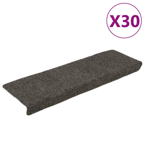 Berkfield Stair Mats Self-adhesive 30 pcs 65x21x4 cm Anthracite Rectangular Edge