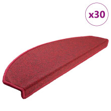 Berkfield Stair Mats 30 pcs 65x24x4 cm Red Half Round Large