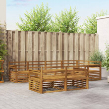 Berkfield Outdoor Sofa Set 7 pcs Natural Solid Acacia Wood