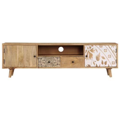 Berkfield TV Cabinet 140x30x40 cm Solid Mango Wood 1