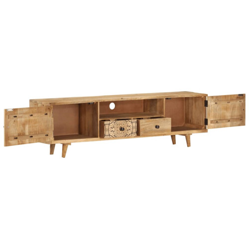 Berkfield TV Cabinet 140x30x40 cm Solid Mango Wood 2