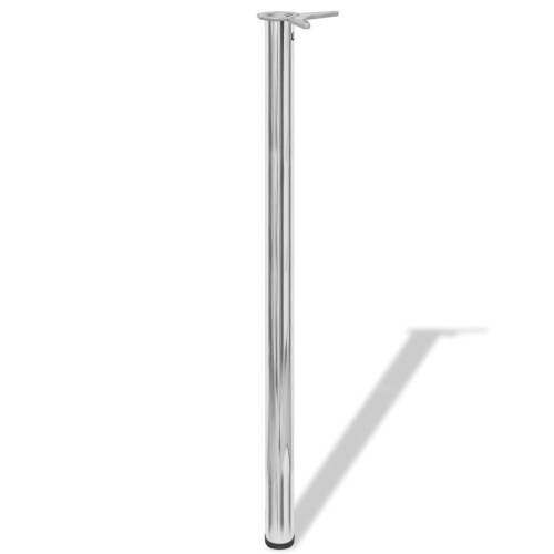4 Height Adjustable Table Legs Chrome 1100 mm 1