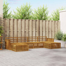 Berkfield Sofa Sets 6 pcs Natural Solid Acacia Wood
