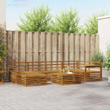 Berkfield Outdoor Sofa Set 7 pcs Natural Solid Acacia Wood
