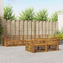 Berkfield Outdoor Sofa Set 8 pcs Natural Solid Acacia Wood