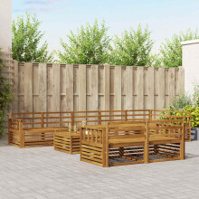 Berkfield Outdoor Sofa Set 9 pcs Natural Solid Acacia Wood