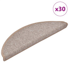 Berkfield Stair Mats 30 pcs 56x17x3 cm Light Brown Half Round