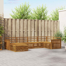 Berkfield Outdoor Sofa Set 6 pcs Natural Solid Acacia Wood