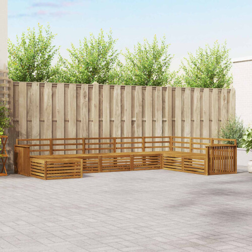 Berkfield Outdoor Sofa Set 8 pcs Natural