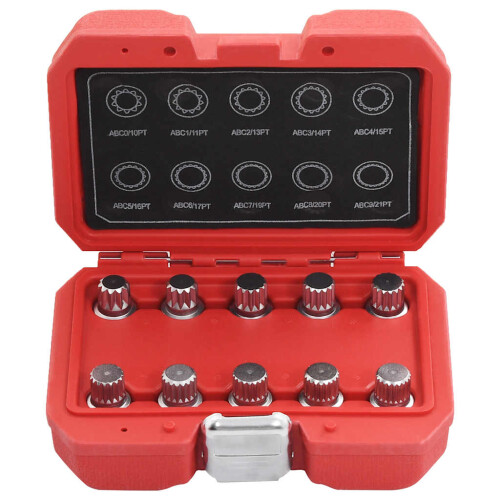 Berkfield 10 Piece Locking Wheel Nut Key Set for VW 1