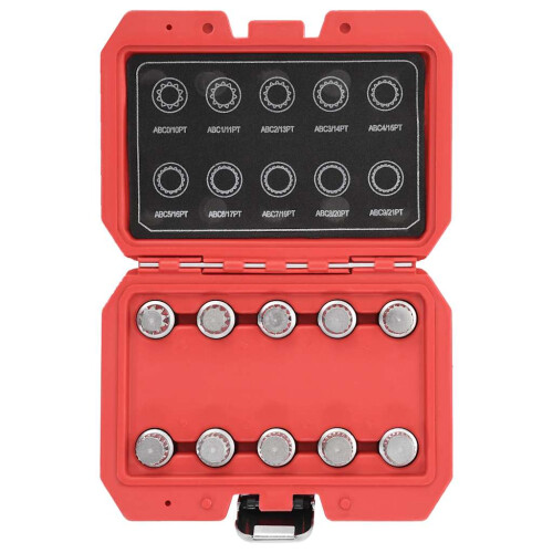 Berkfield 10 Piece Locking Wheel Nut Key Set for VW 2