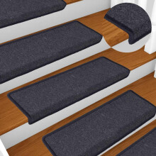Berkfield Stair Mats 30 pcs 65x21x4 cm Dark Grey and Blue Rectangular Edge