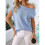 Women'S Short-Sleeved Off-Shoulder Knitted Pullover Light  L 3