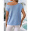Women'S Short-Sleeved Off-Shoulder Knitted Pullover Light  L 5