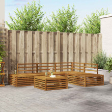 Berkfield Outdoor Sofa Set 5 Piece Natural Solid Acacia Wood