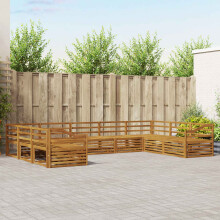 Berkfield Outdoor Sofa Set 9 pcs Natural Solid Acacia Wood