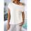 Women'S Short-Sleeved Off-Shoulder Knitted Pullover Creamy White L 5