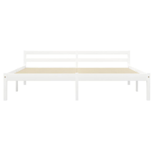 Berkfield Bed Frame without Mattress White Solid Pine Wood 180x200 cm Super King 2