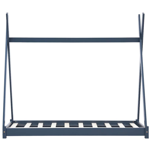 Berkfield Kids Bed Frame Grey Solid Pine Wood 90x200 cm 2