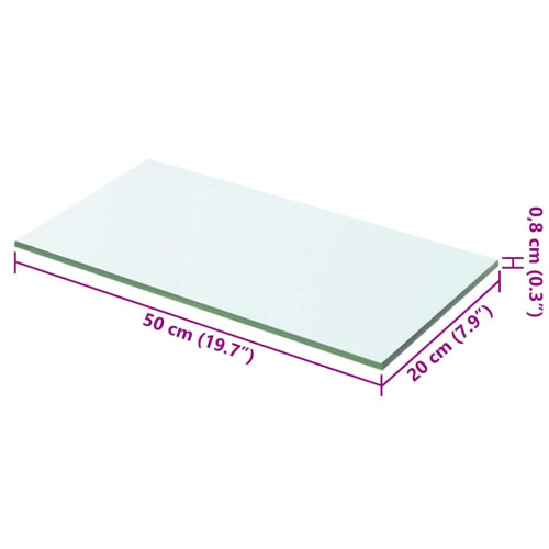 Berkfield Shelf Panel Glass Clear 50x20 cm 2