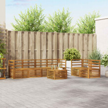 Berkfield Outdoor Sofa Set 7 pcs Natural Solid Acacia Wood