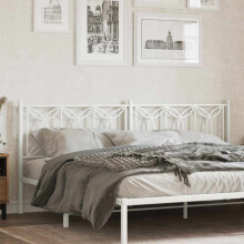 Berkfield Metal Replace Headboard White 200 cm