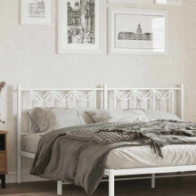 Berkfield Metal Replace Headboard White 180 cm