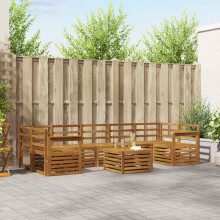 Berkfield Sofa Sets 8 pcs Natural Solid Acacia Wood