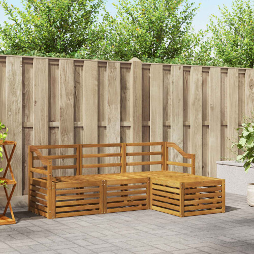 Berkfield Outdoor Sofa Set 4 pcs Natural
