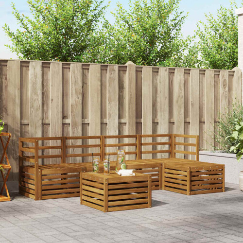 Berkfield Outdoor Sofa Set 6 pcs Natural