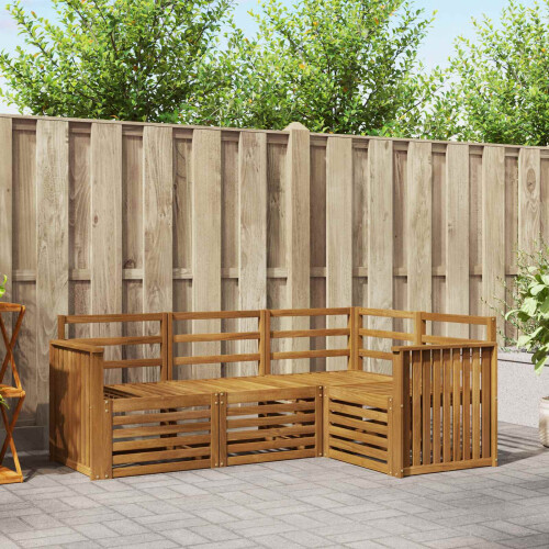 Berkfield Sofa Sets 4 pcs Natural Solid Acacia Wood