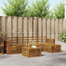 Berkfield Outdoor Sofa Set 6 pcs Natural