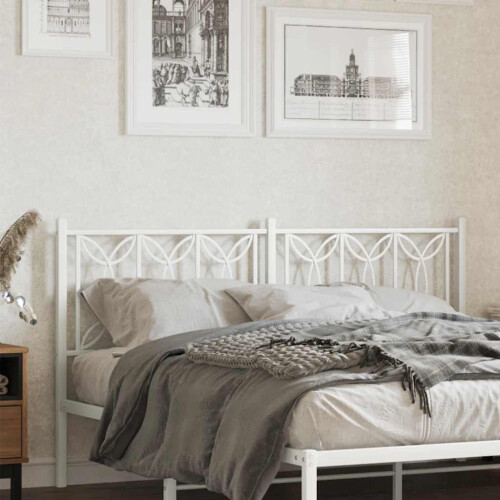 Berkfield Metal Replace Headboard White 160 cm