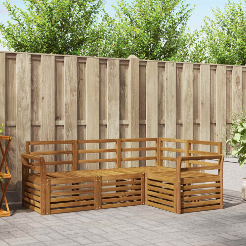 Berkfield Sofa Sets 4 pcs Natural Solid Acacia Wood