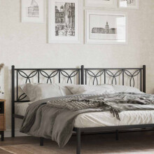 Berkfield Metal Replace Headboard Black 200 cm