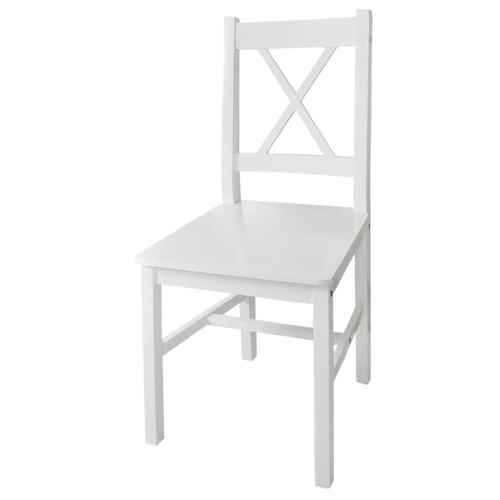 Berkfield Dining Chairs 4 pcs White Pinewood 1
