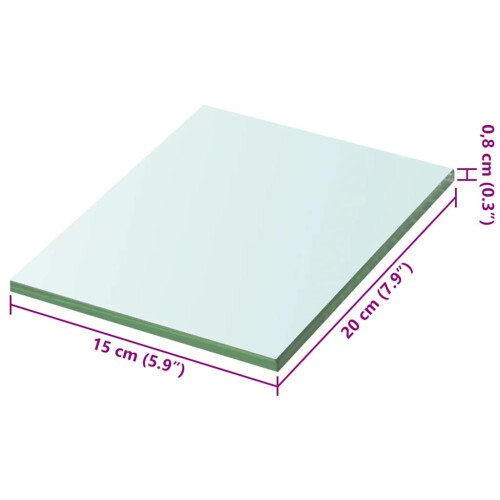 Berkfield Shelf Panel Glass Clear 20x15 cm 2