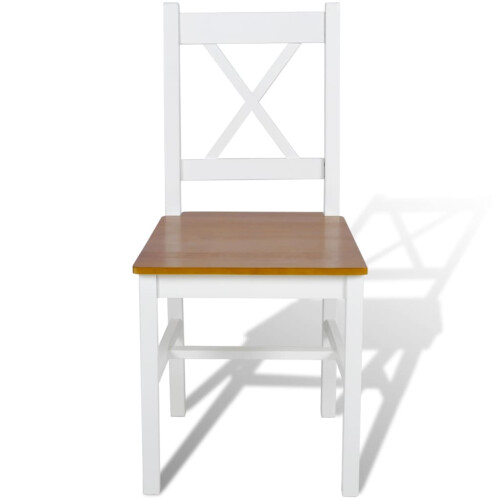 Berkfield Dining Chairs 4 pcs White Pinewood 1