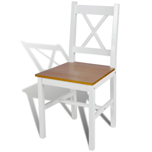 Berkfield Dining Chairs 4 pcs White Pinewood 2