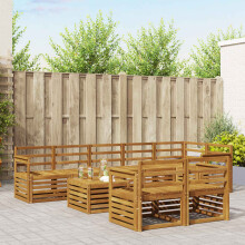 Berkfield Sofa Sets 9 pcs Natural Solid Acacia Wood