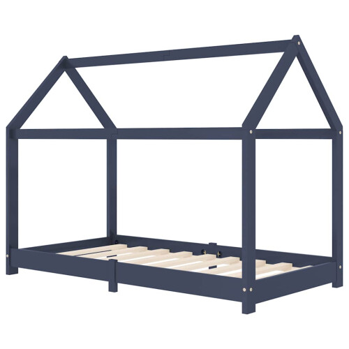 Berkfield Kids Bed Frame Grey Solid Pine Wood 80x160 cm 1