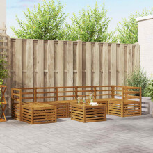 Berkfield Outdoor Sofa Set 8 pcs Natural Solid Acacia Wood