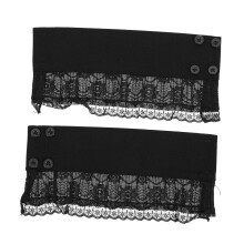 Elegant Lace Detachable Cuffs for Women, Ultra Thin Slim Black Panel 23x11x0.1cm, Versatile Accessory